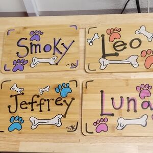 Custom Dog Name Plaque with Paw Prints 10 X 7 Inch Wall Decor